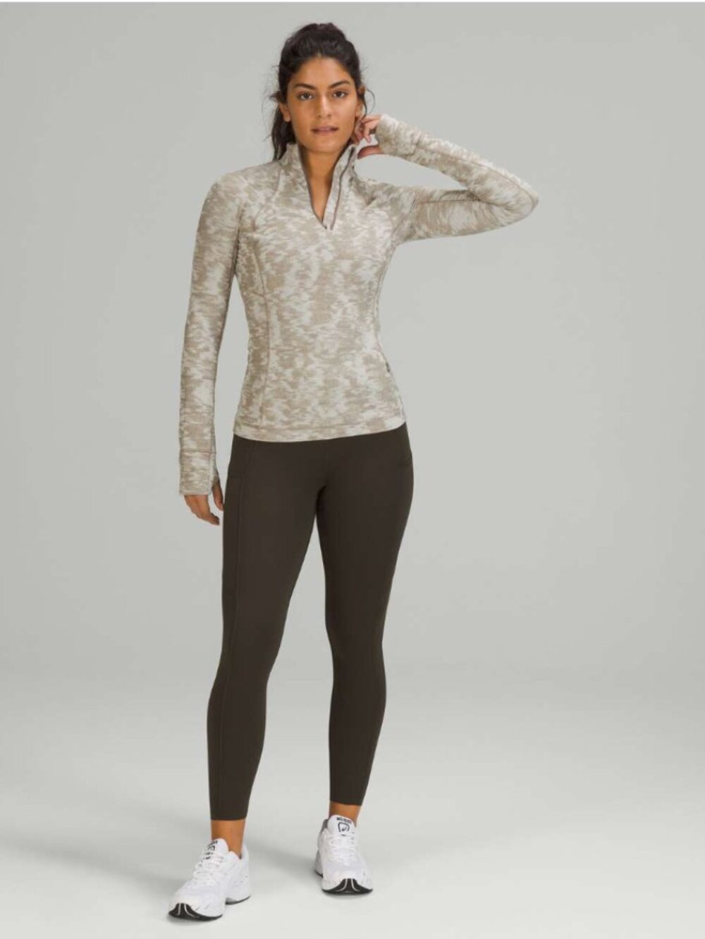 Lululemon Its Rulu Run Half-Zip Data Rush Mini Jacquard White Opal Rover 8 - Picture 3 of 12